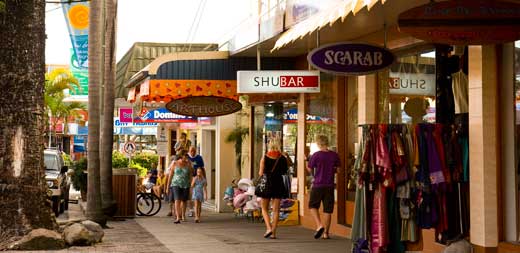 byron_bay2 For visitors, everyday is shopping day in Byron, but locals say that at the height of the toruist season they can't even find a seat in a cafe.