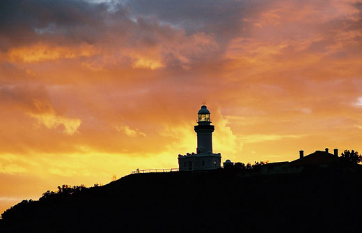 The lighthouse on Cape Byron seen on an early morning walk to the Cape