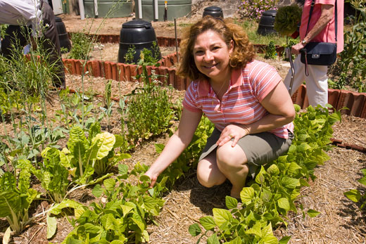 CPCG_opening_harvest2 Mary is new to community gardening but plans an enthusiastic involvement.