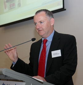 Food-Summit-BCarlon The NSw Department of Environment, Climate Change and Waters’ Bernard Carlon described how much of our food ends up in landfill.