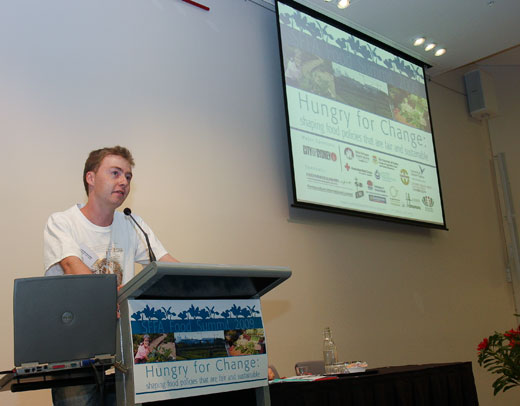Food-Summit-Josh Josh, the speaker from the Australian Youth Climate Coalition.