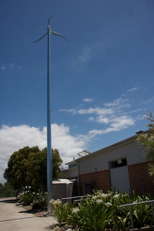 RCC12 The wind turbine sells energy to the grid and forms part of the Sustainability Education Hub's Energy Trail