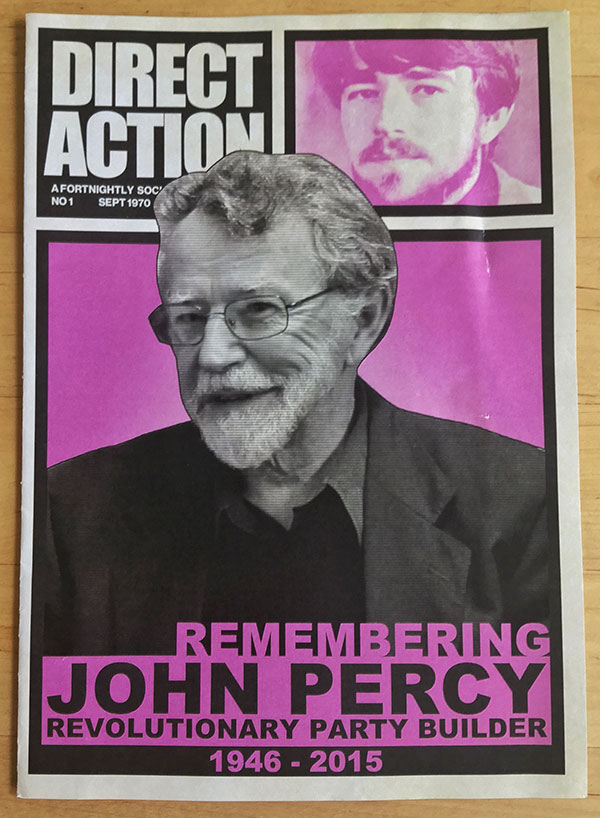The program distributed at John Percy’s funeral — front cover.