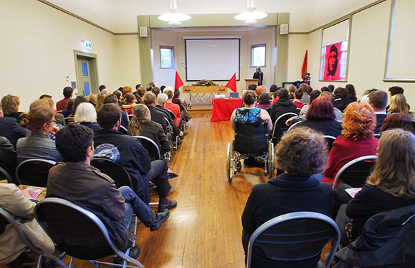 Around 100 gathered in Erskineville Town Hall to say farewell to John Percy.