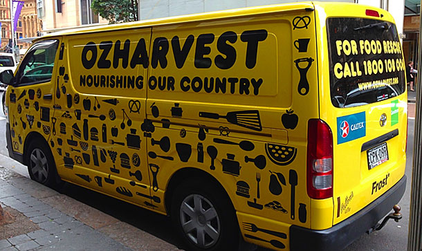 Food rescue agency, OzHarvest, salvages unwante food and distributes it to agencies feeding the food insecure.